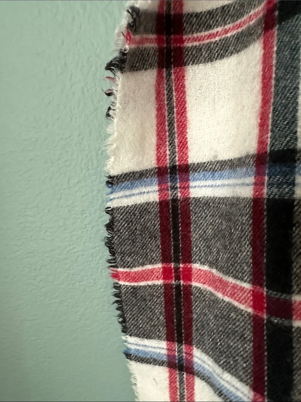 J.Jill Tartan Plaid Oversized Fringed Winter Blanket Scarf / Wrap